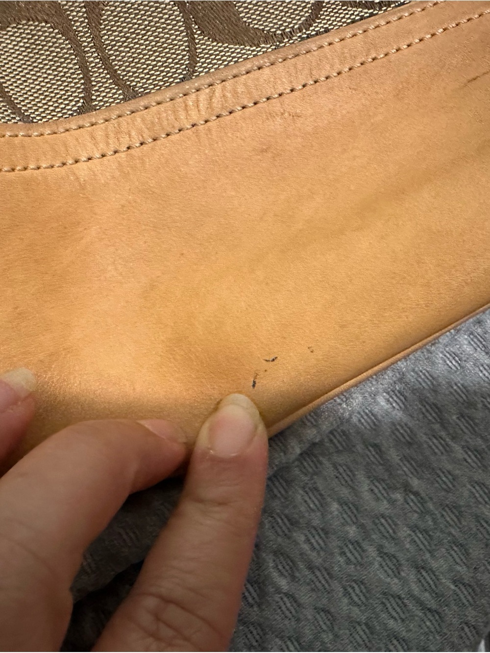 Coach Brown Signature Canvas Hobo with Tan Leather Trim - Picture 10 of 16